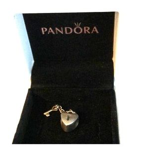 Heart lock and key charm